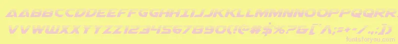 Airstrikehalf-Schriftart – Rosa Schriften auf gelbem Hintergrund