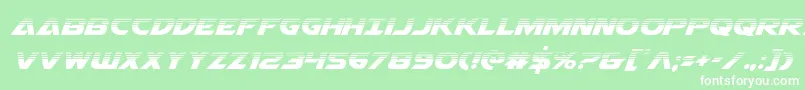 フォントAirstrikehalf – 緑の背景に白い文字