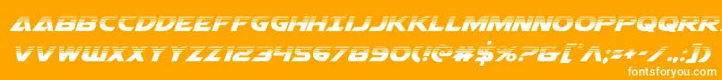Fonte Airstrikehalf – fontes brancas em um fundo laranja