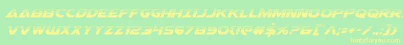 フォントAirstrikehalf – 黄色の文字が緑の背景にあります