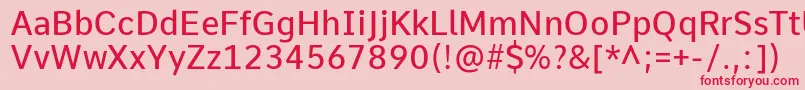 CommeMedium Font – Red Fonts on Pink Background