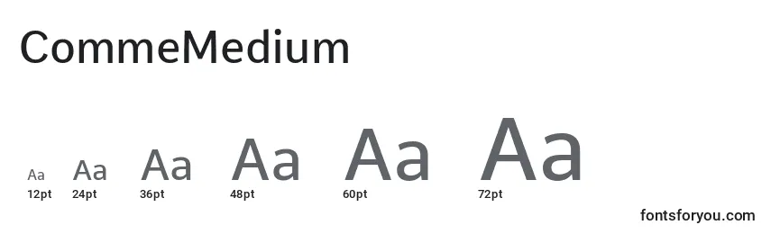 Размеры шрифта CommeMedium