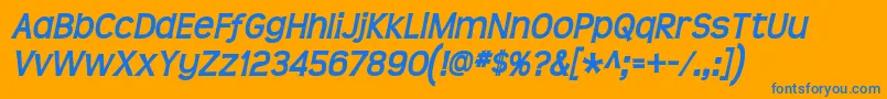 Teen Bolditalic Font – Blue Fonts on Orange Background