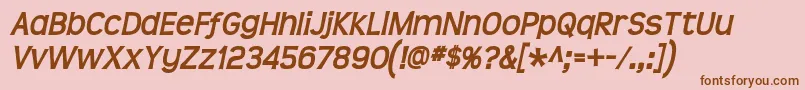 Teen Bolditalic Font – Brown Fonts on Pink Background