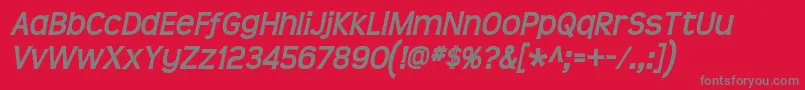 Teen Bolditalic Font – Gray Fonts on Red Background