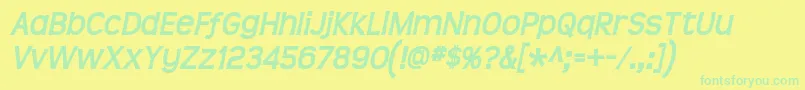 Teen Bolditalic Font – Green Fonts on Yellow Background