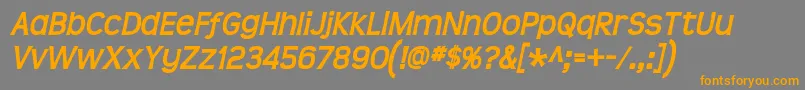 Teen Bolditalic Font – Orange Fonts on Gray Background