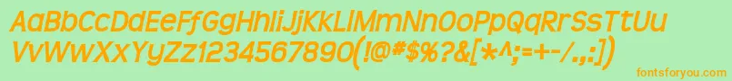 Teen Bolditalic Font – Orange Fonts on Green Background