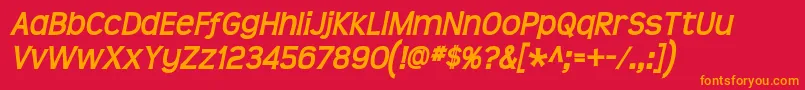 Teen Bolditalic Font – Orange Fonts on Red Background