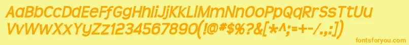 Teen Bolditalic Font – Orange Fonts on Yellow Background