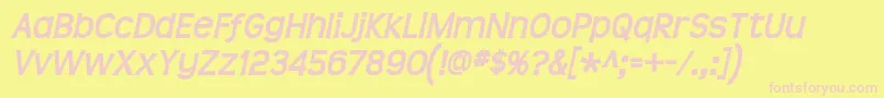 Teen Bolditalic Font – Pink Fonts on Yellow Background