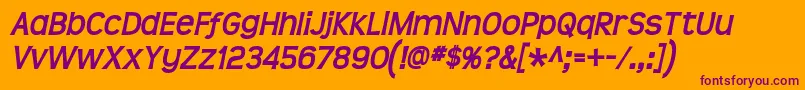 Teen Bolditalic Font – Purple Fonts on Orange Background