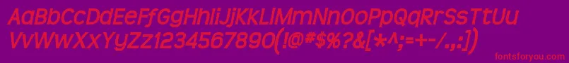 Teen Bolditalic Font – Red Fonts on Purple Background