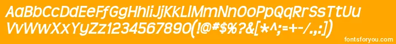 Teen Bolditalic Font – White Fonts on Orange Background