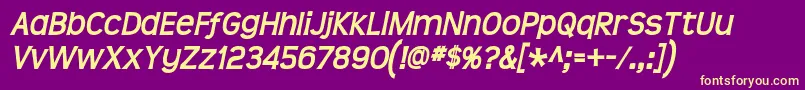 Teen Bolditalic Font – Yellow Fonts on Purple Background