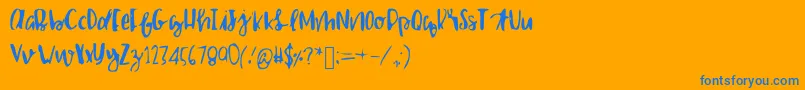 Shailettering Font – Blue Fonts on Orange Background