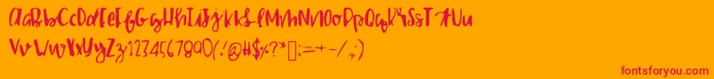 Shailettering Font – Red Fonts on Orange Background