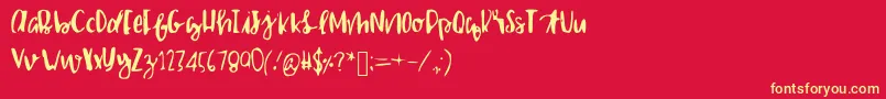 Shailettering Font – Yellow Fonts on Red Background
