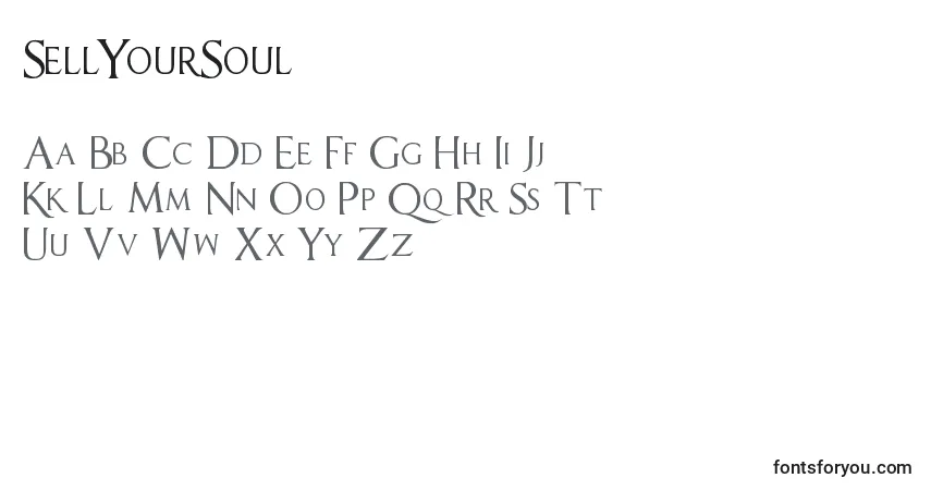Schriftart SellYourSoul – Alphabet, Zahlen, spezielle Symbole