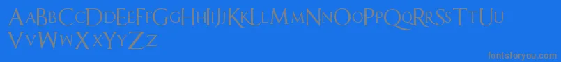 フォントSellYourSoul – 青い背景に灰色の文字