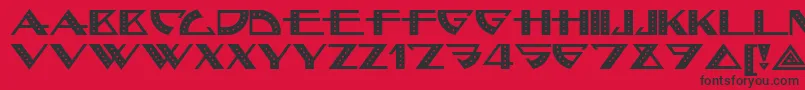 フォントBellhopnf – 赤い背景に黒い文字