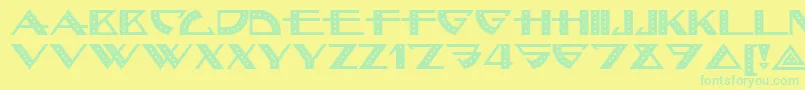 Bellhopnf Font – Green Fonts on Yellow Background