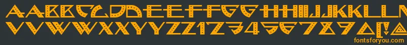 フォントBellhopnf – 黒い背景にオレンジの文字