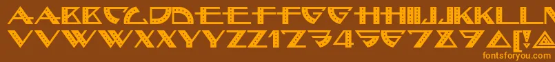 Bellhopnf Font – Orange Fonts on Brown Background