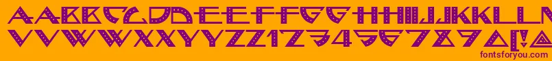 Bellhopnf-Schriftart – Violette Schriften auf orangefarbenem Hintergrund