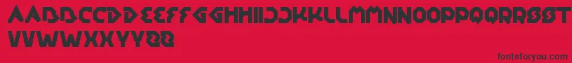 EarthAircraftUniverse-Schriftart – Schwarze Schriften auf rotem Hintergrund