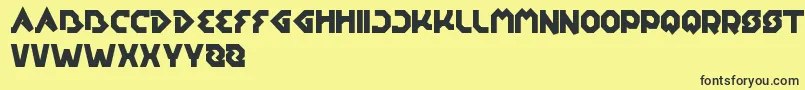 EarthAircraftUniverse-fontti – mustat fontit keltaisella taustalla