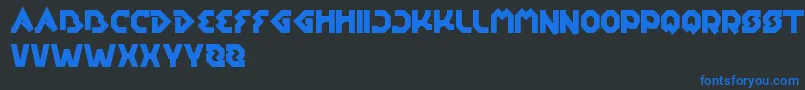フォントEarthAircraftUniverse – 黒い背景に青い文字