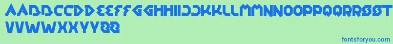 フォントEarthAircraftUniverse – 青い文字は緑の背景です。