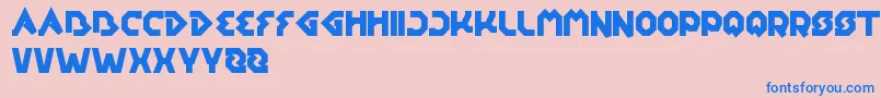 フォントEarthAircraftUniverse – ピンクの背景に青い文字
