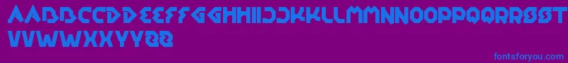 フォントEarthAircraftUniverse – 紫色の背景に青い文字
