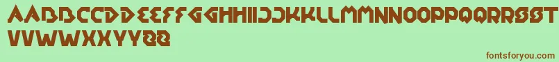 EarthAircraftUniverse-fontti – ruskeat fontit vihreällä taustalla