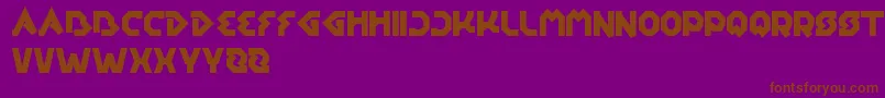 EarthAircraftUniverse-fontti – ruskeat fontit violetilla taustalla
