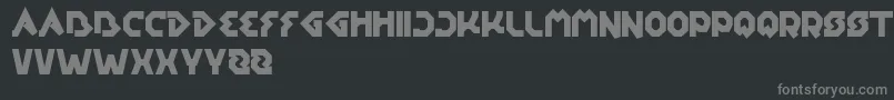 EarthAircraftUniverse-fontti – harmaat kirjasimet mustalla taustalla