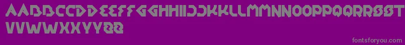 EarthAircraftUniverse-fontti – harmaat kirjasimet violetilla taustalla