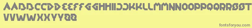 EarthAircraftUniverse-fontti – harmaat kirjasimet keltaisella taustalla