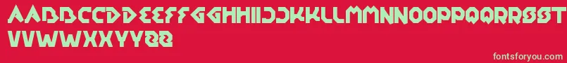 フォントEarthAircraftUniverse – 赤い背景に緑の文字