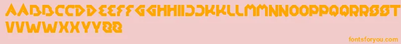 フォントEarthAircraftUniverse – オレンジの文字がピンクの背景にあります。