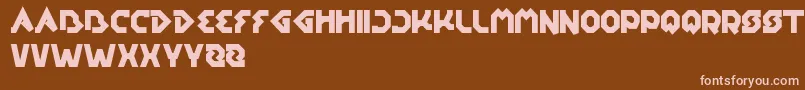EarthAircraftUniverse-fontti – vaaleanpunaiset fontit ruskealla taustalla