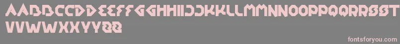 フォントEarthAircraftUniverse – 灰色の背景にピンクのフォント
