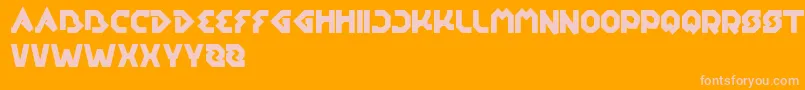 EarthAircraftUniverse-fontti – vaaleanpunaiset fontit oranssilla taustalla