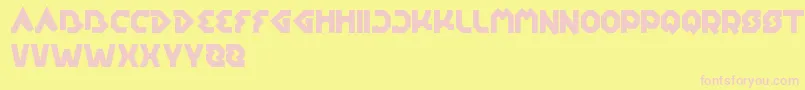 EarthAircraftUniverse-fontti – vaaleanpunaiset fontit keltaisella taustalla
