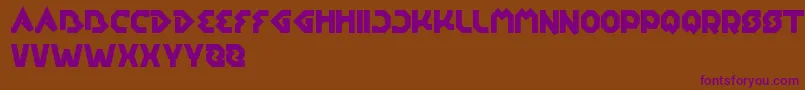 EarthAircraftUniverse-fontti – violetit fontit ruskealla taustalla
