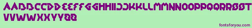 EarthAircraftUniverse-fontti – violetit fontit vihreällä taustalla
