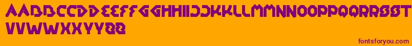 EarthAircraftUniverse-fontti – violetit fontit oranssilla taustalla