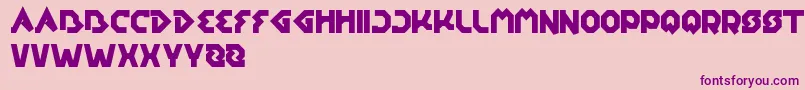 EarthAircraftUniverse-fontti – violetit fontit vaaleanpunaisella taustalla